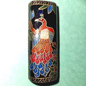 Vintage Cloisonne Peacock Lighter Cover